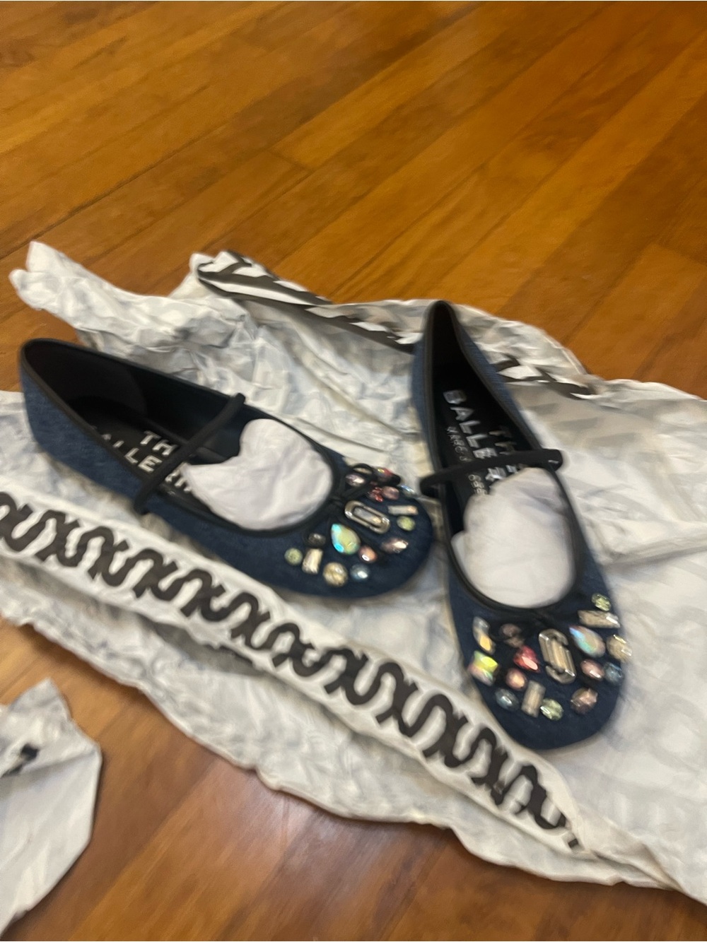 Marc Jacobs Navy Jeweled Mary Jane Flats - Picture 6 of 7